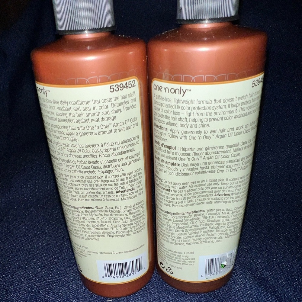 One and only Argon oil shampoo and conditioner